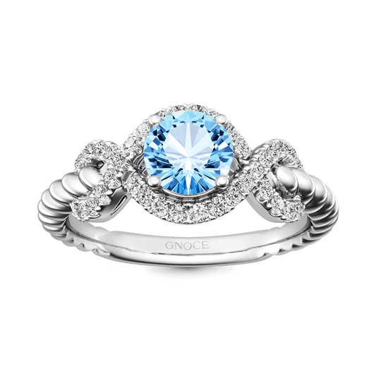 Gnoce Round Cut Twist Infinity Birthstone Ring_1