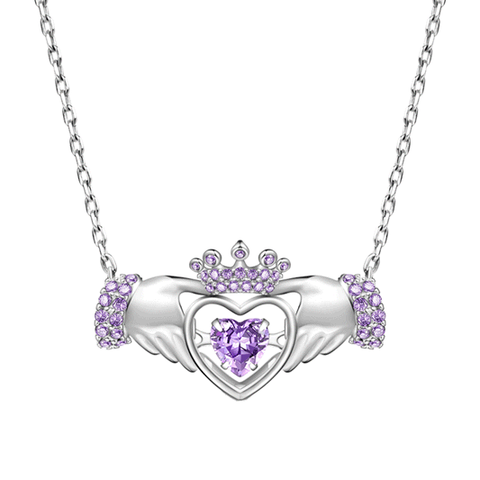 Gnoce Hands Heart Crown Pendant Necklace_1