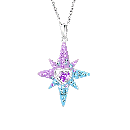 Gnoce Dancing Heart Eight-Pointed Star Necklace_1