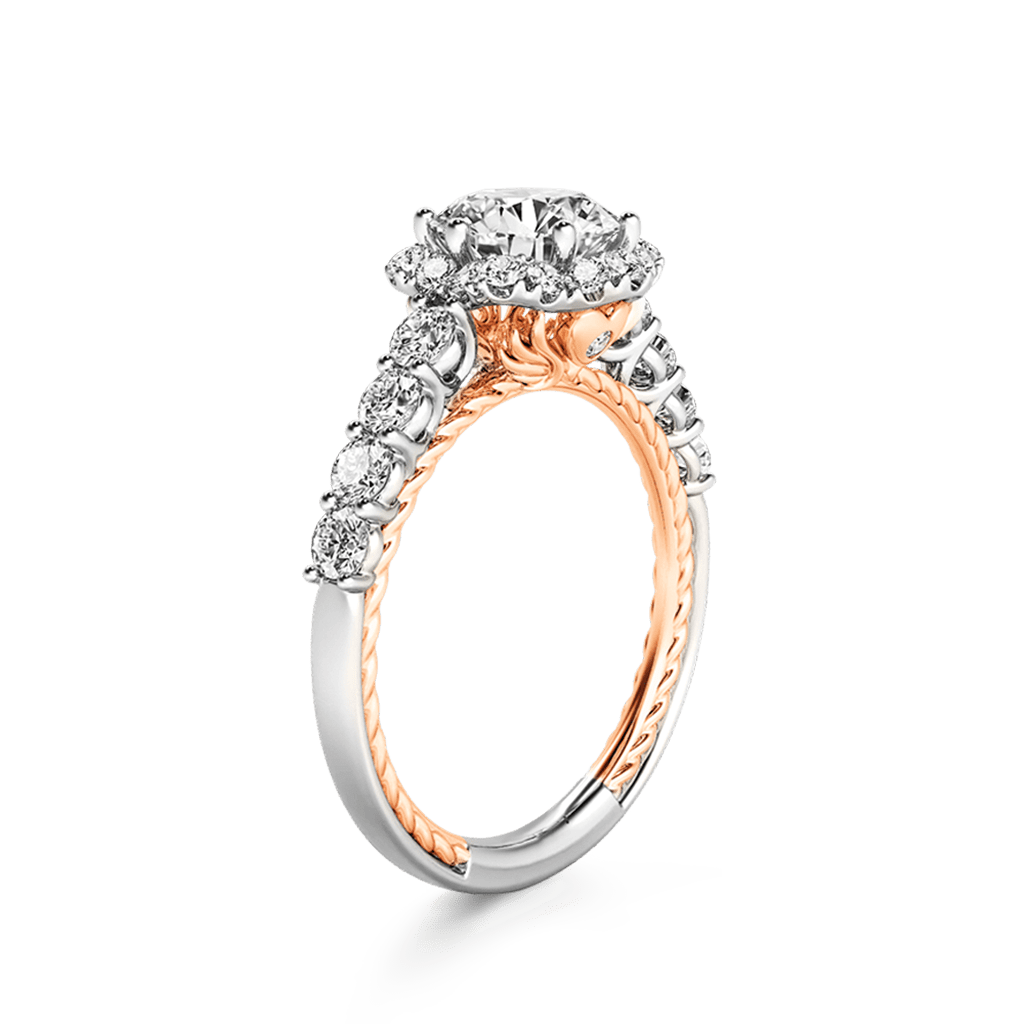 Gnoce Round Cut Cluster Vintage Engagement Ring_3