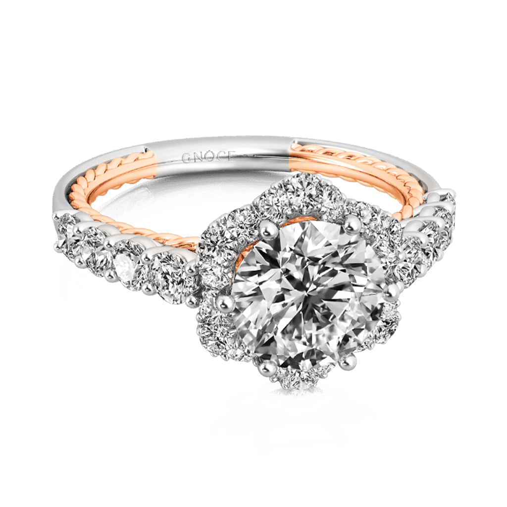 Gnoce Round Cut Cluster Vintage Engagement Ring_4