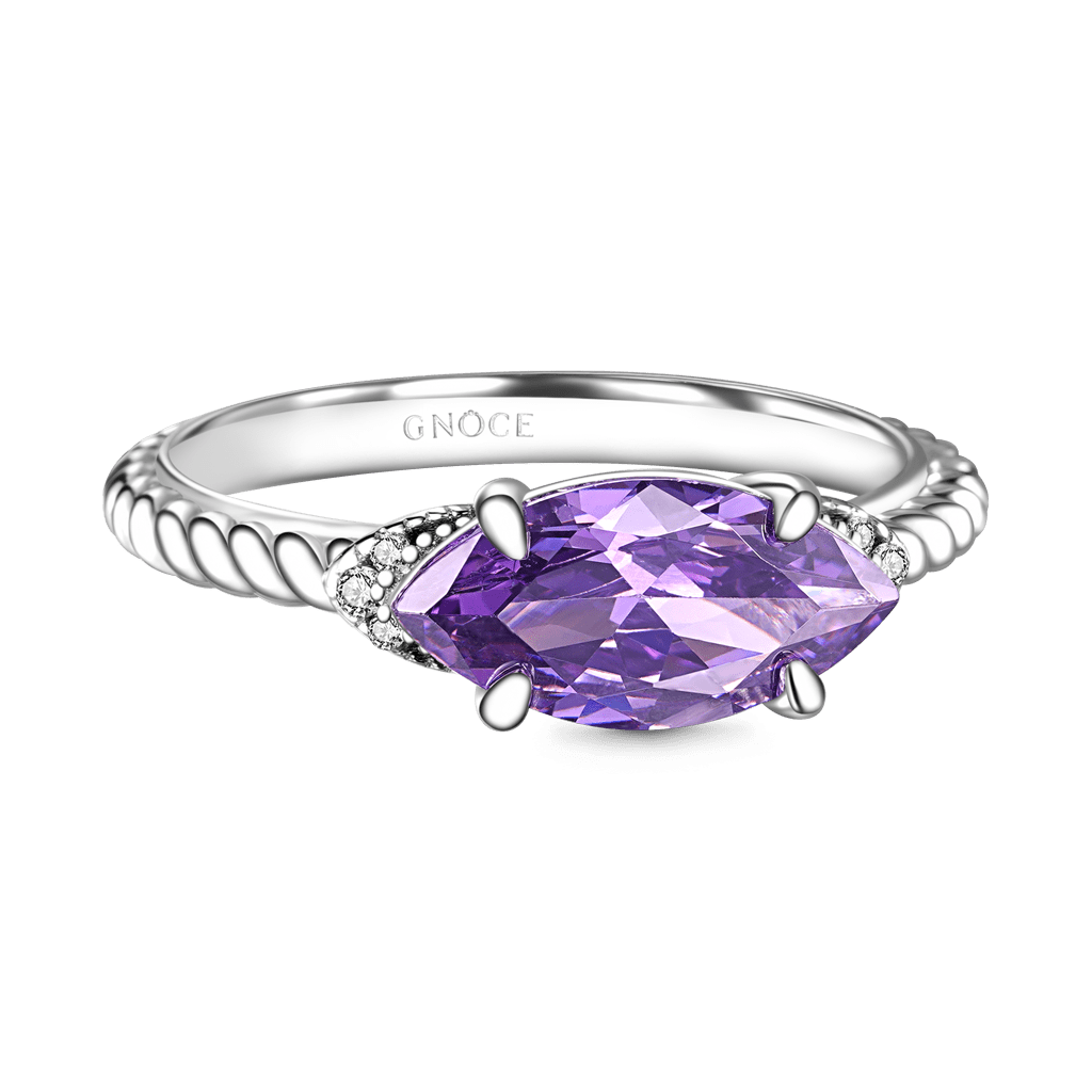 Gnoce Marquise Amethyst Twisted Rope Engagement Ring_1