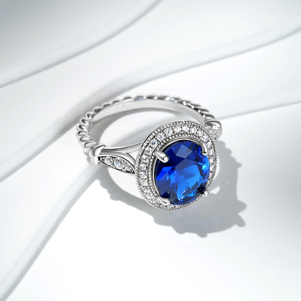 Gnoce Oval Cathedral Halo Twist Cocktail Ring_5