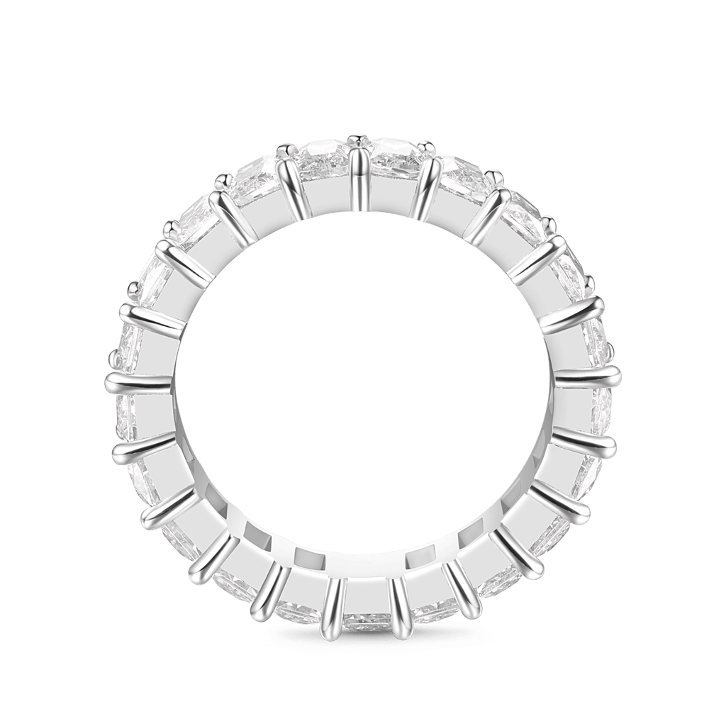 Gnoce White Topaz Baguette Cut Eternity Band Ring_2