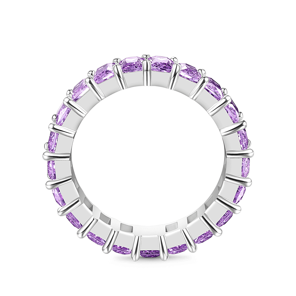 Gnoce Amethyst  Baguette Cut Eternity Band Ring_3