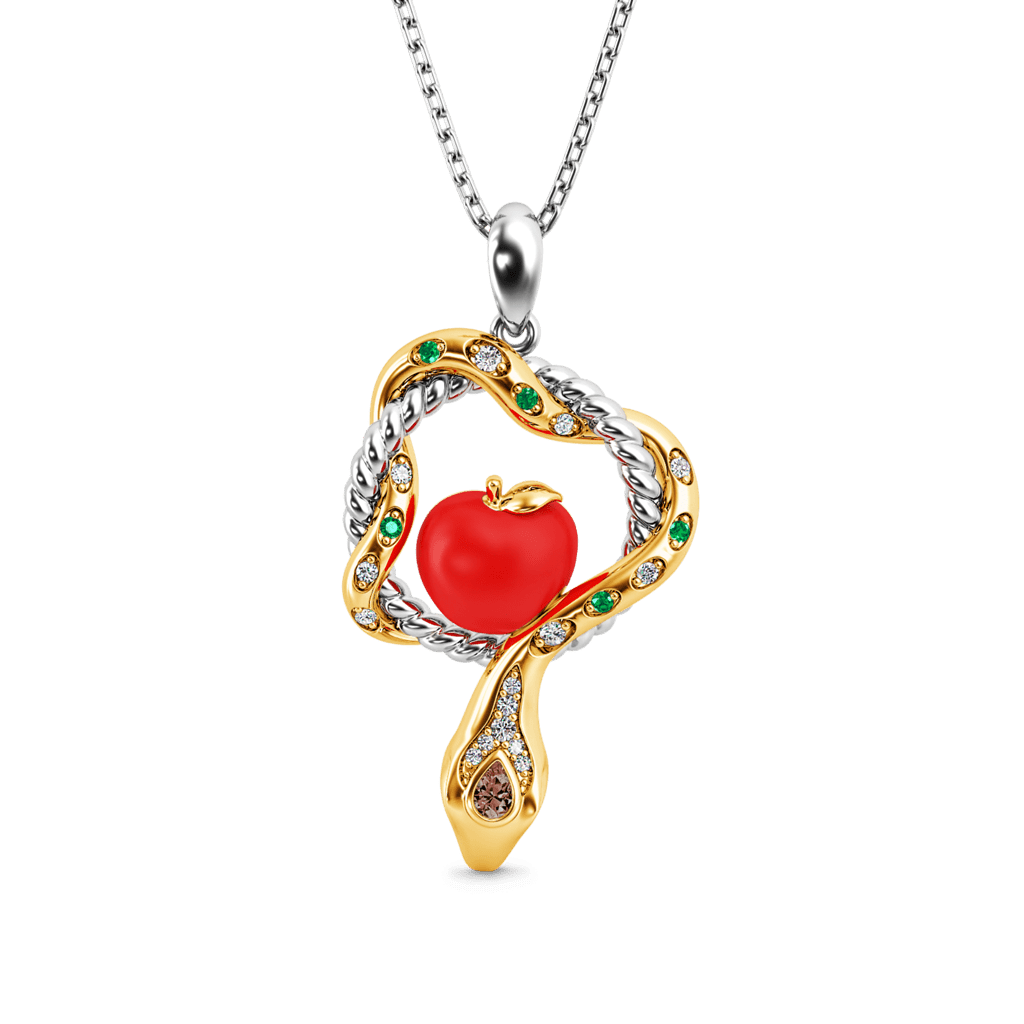 Gnoce Serpent and Forbidden Fruit Pendant Necklace_1