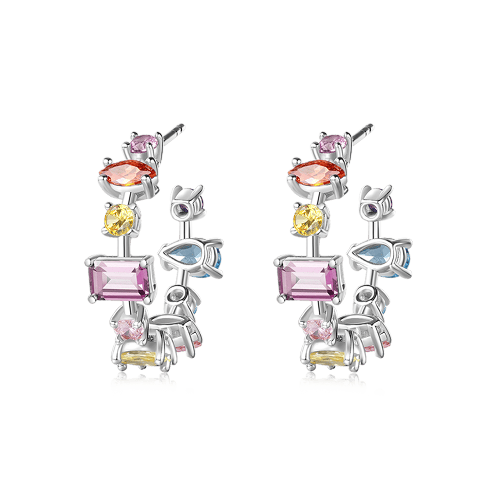 Gnoce Mixed Cuts & Multicolored Hoop Earrings_1