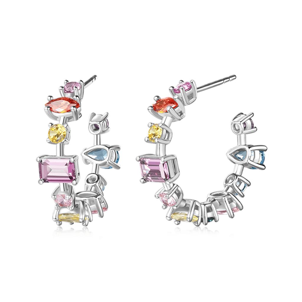 Gnoce Mixed Cuts & Multicolored Hoop Earrings_2