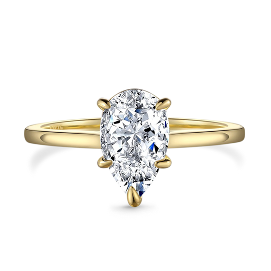 Gnoce White Topaz Pear Solitaire Engagement Ring_1