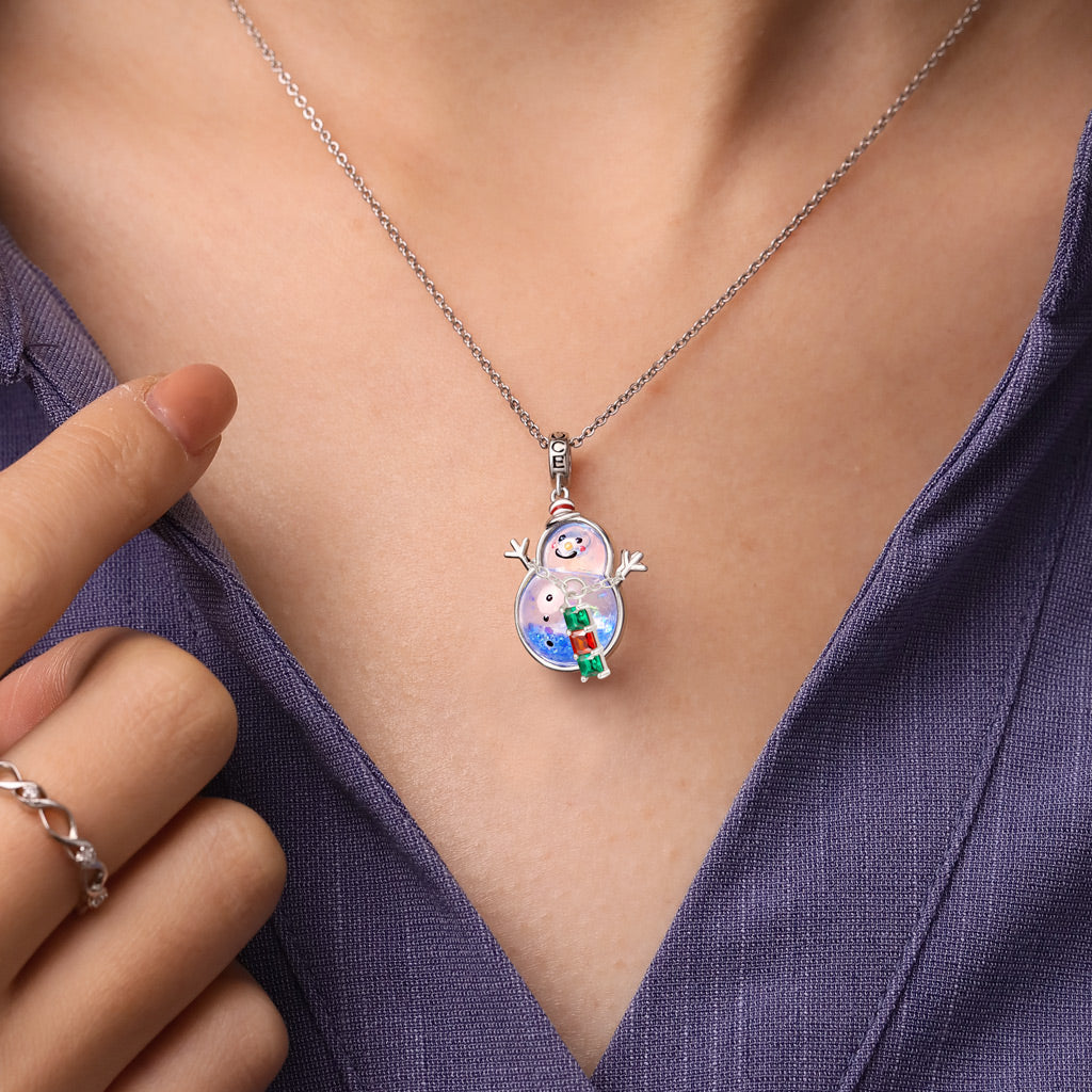 Gnoce Christmas Snowman Glow-in-the-Dark Quicksand Pendant Dangle Charm_6