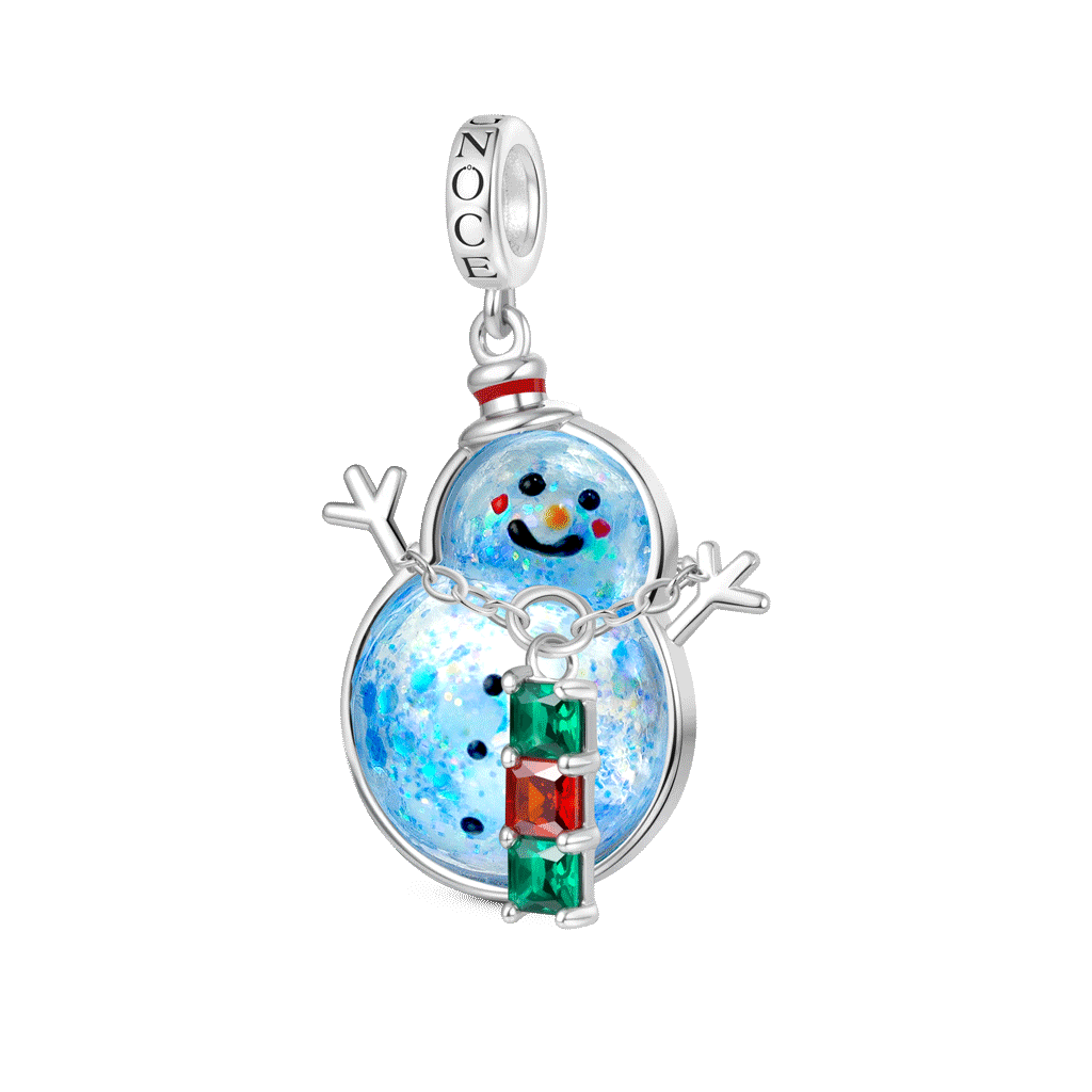 Gnoce Christmas Snowman Glow-in-the-Dark Quicksand Pendant Dangle Charm_1