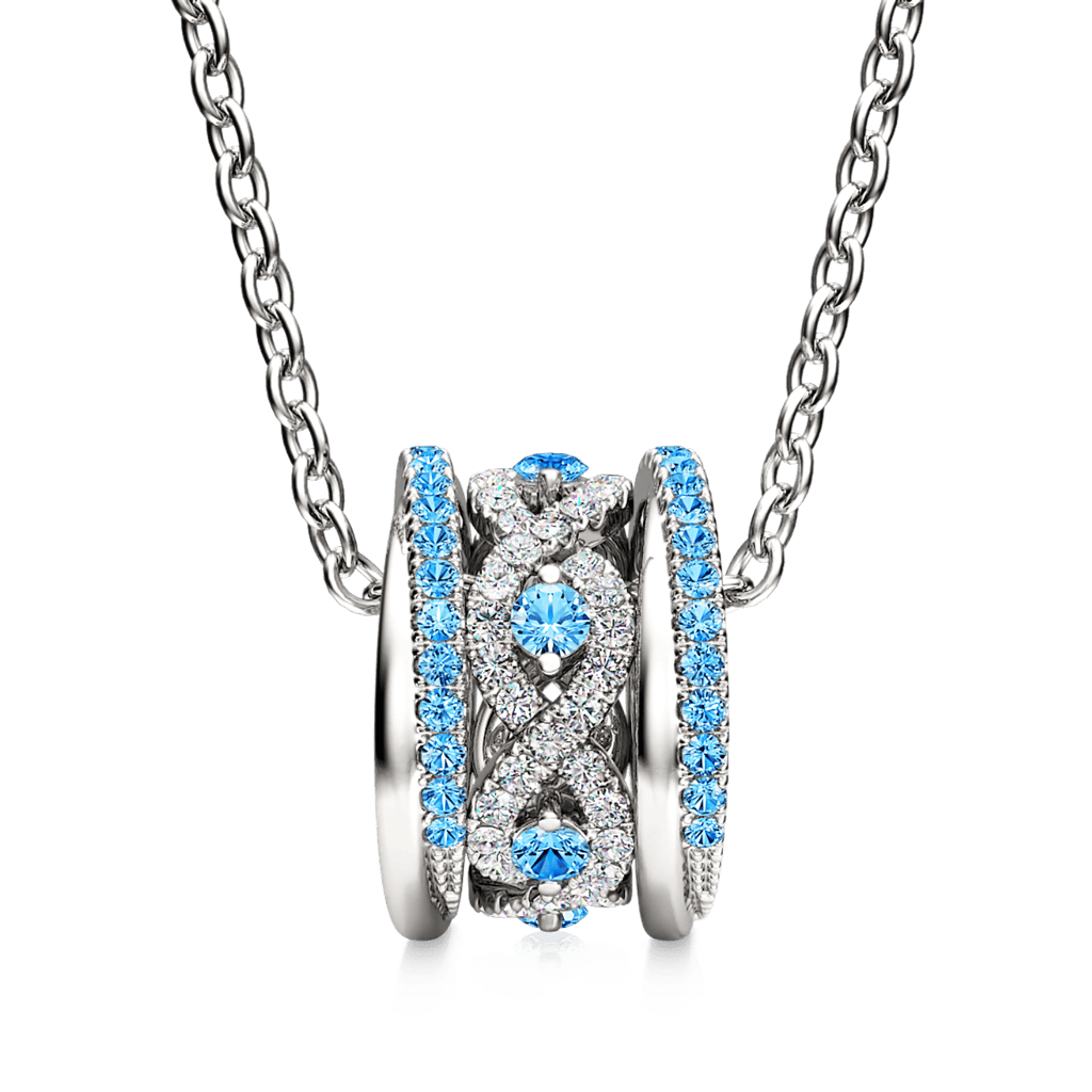 Gnoce Paved Intertwined Drum Pendant Necklace_2