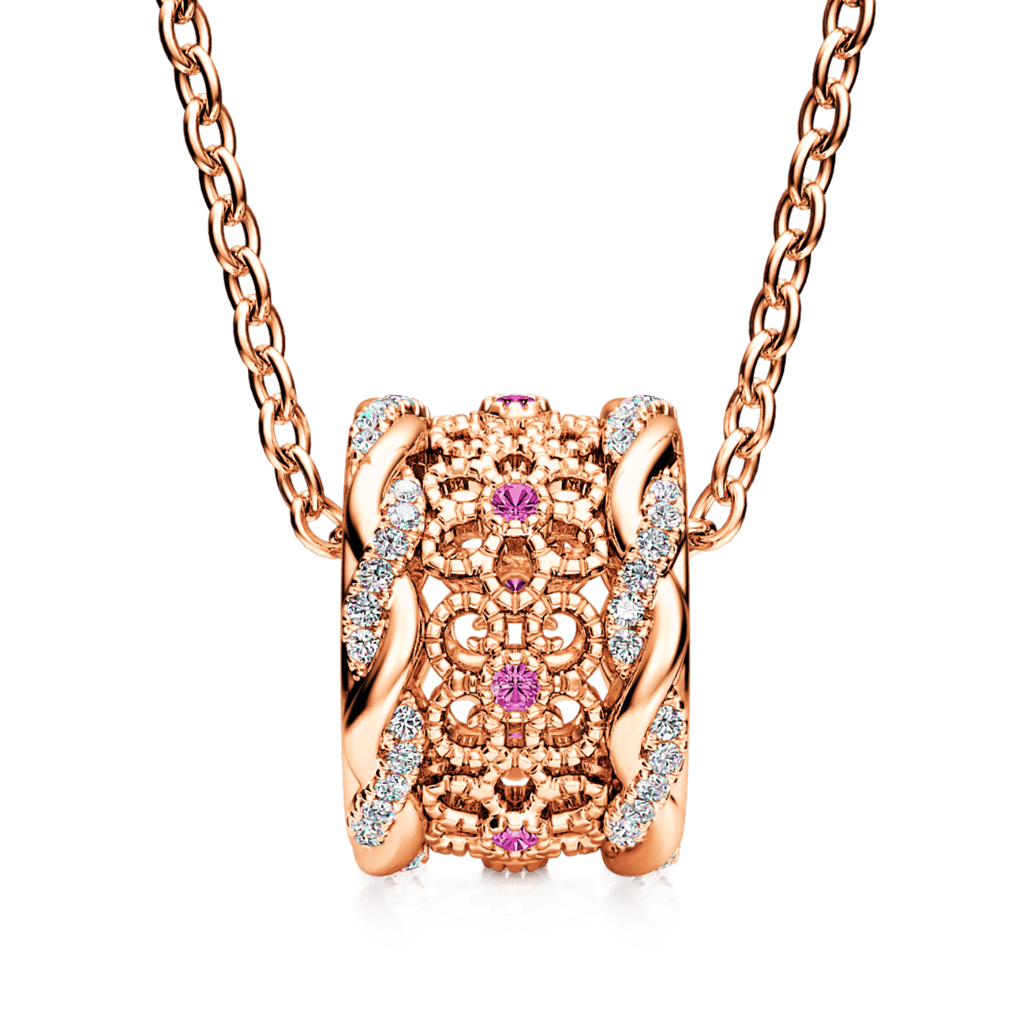 Gnoce Flower Vintage Infinity Drum Pendant Necklace_2