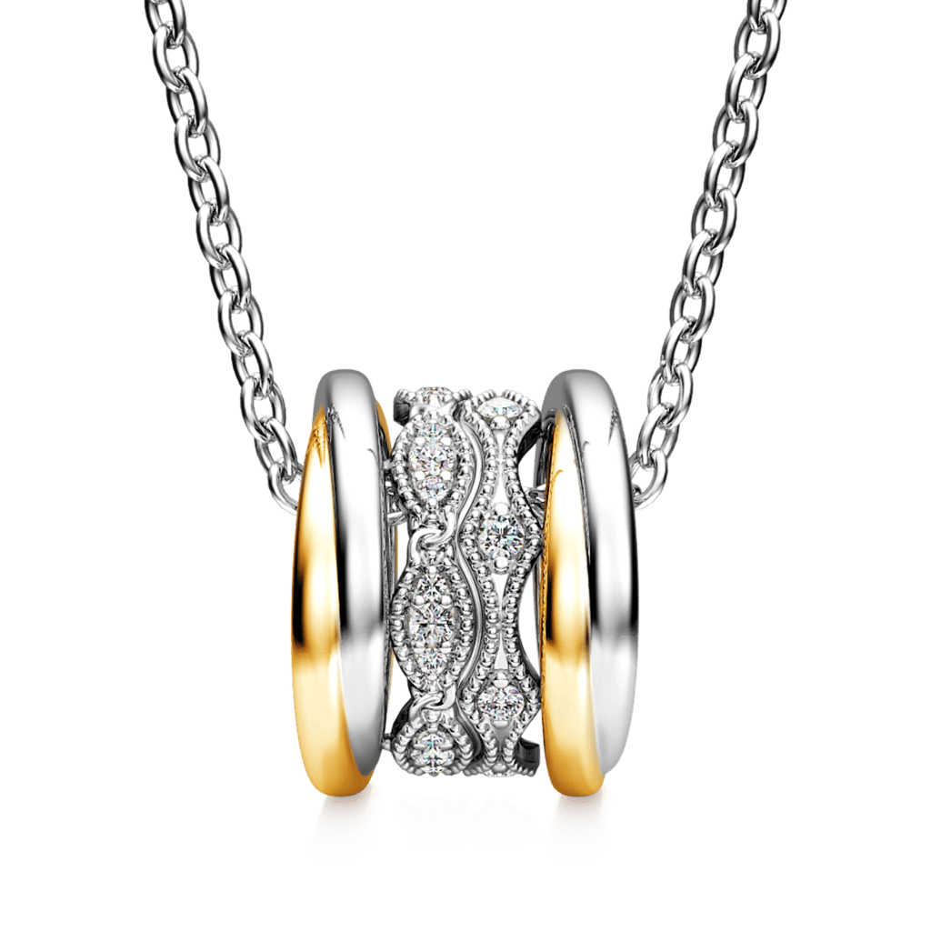 Gnoce Two-tone Vintage Drum Pendant Necklace_2