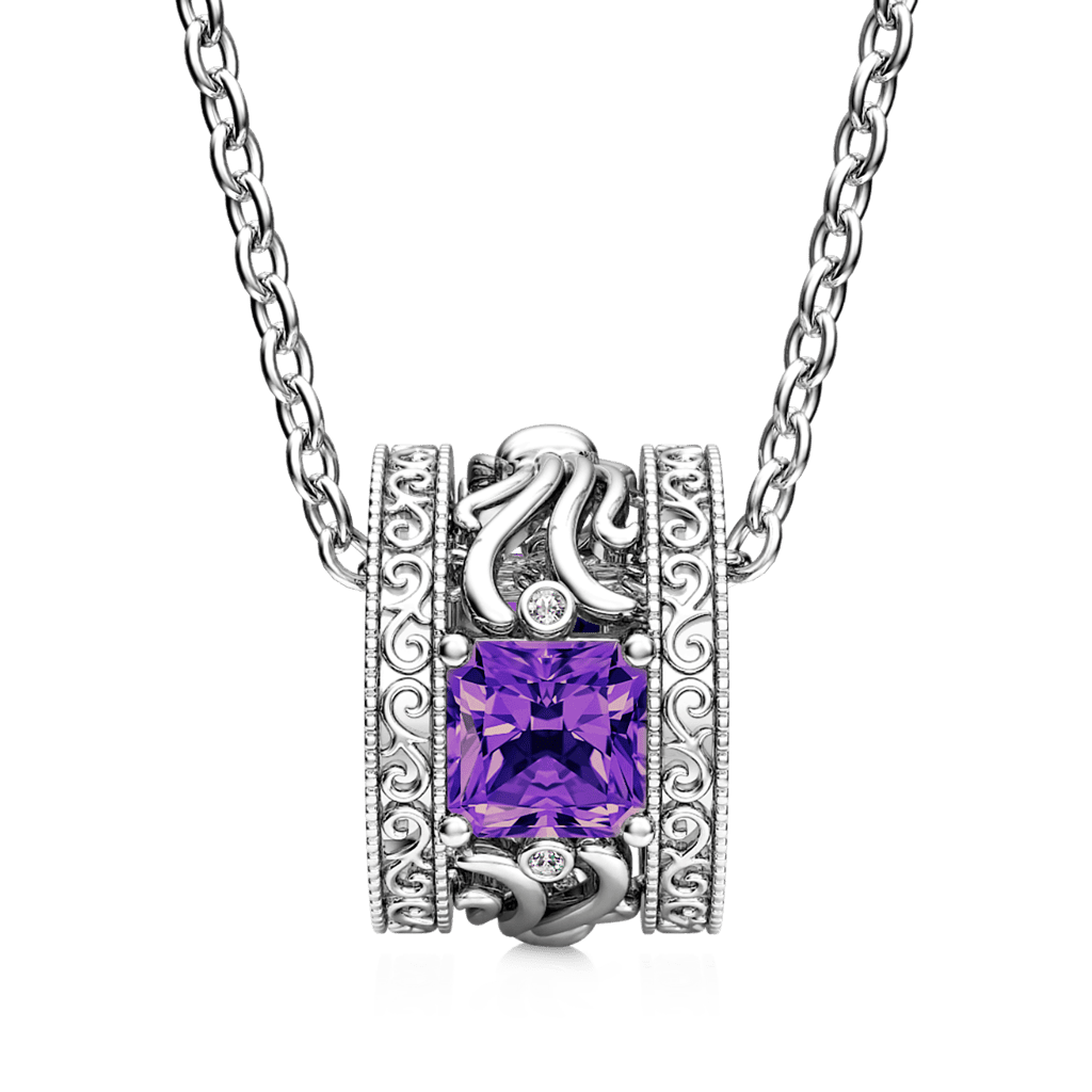 Gnoce "Mystery Garden" Drum Pendant Necklace_2