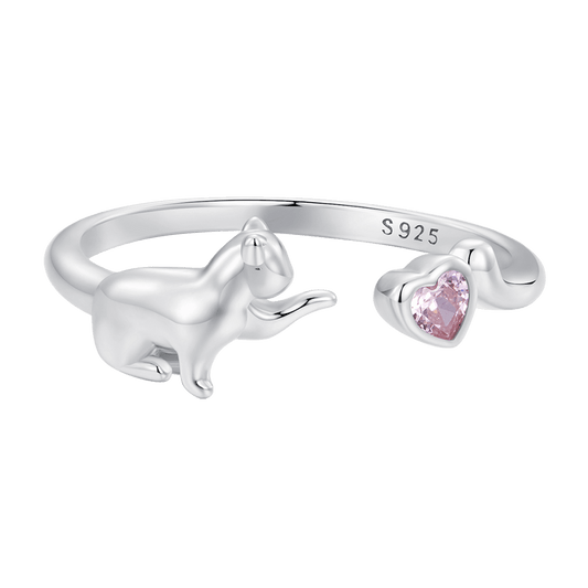Gnoce Open Cat Kitten Pet Band Ring_1