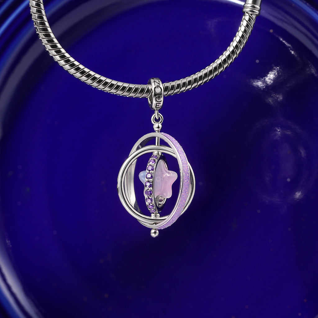 Gnoce Rotatable Star Celestial Aerospace Pendant Dangle Charm_4