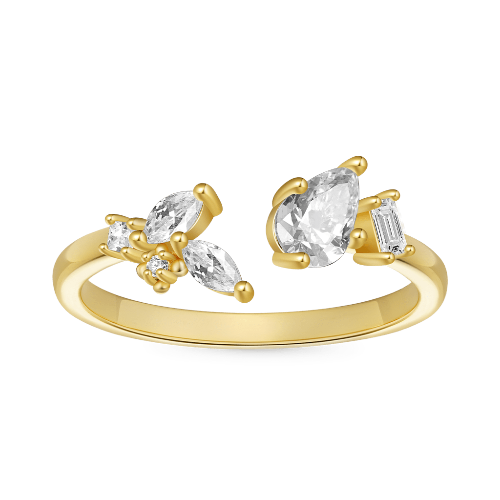 Gnoce Irregular Marquise Diamond Open Ring_1
