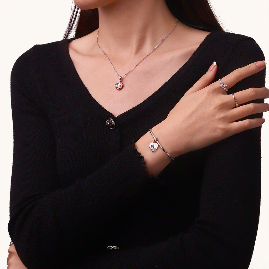 Gnoce 'Self Love' Hugging Heart Pendant Dangle Charm_4