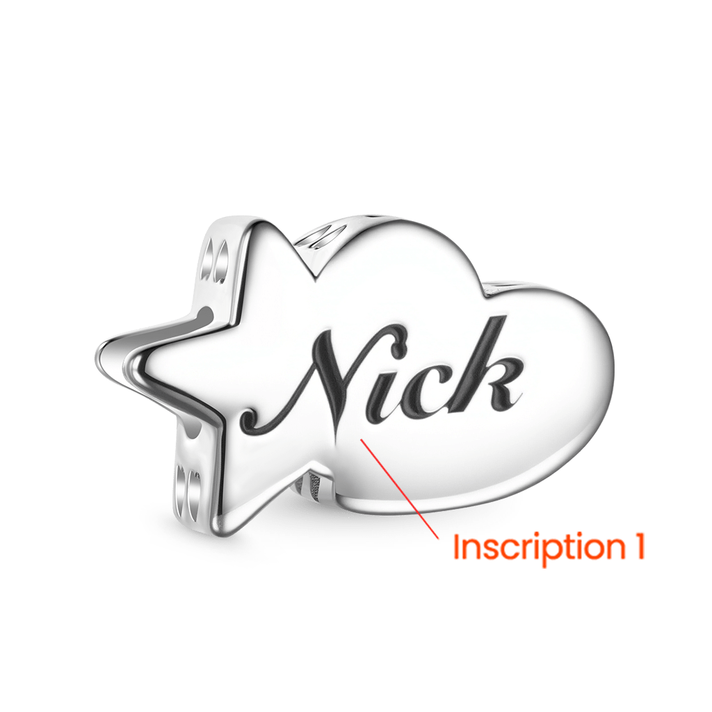 Gnoce Engravable Lucky Star & Heart Charm_2