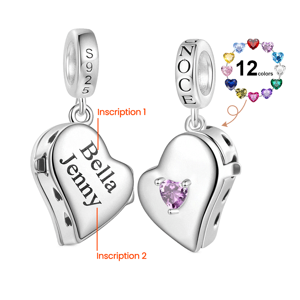 Gnoce Love Multiple Photo Locket Engravable Pendant Dangle Charm_6