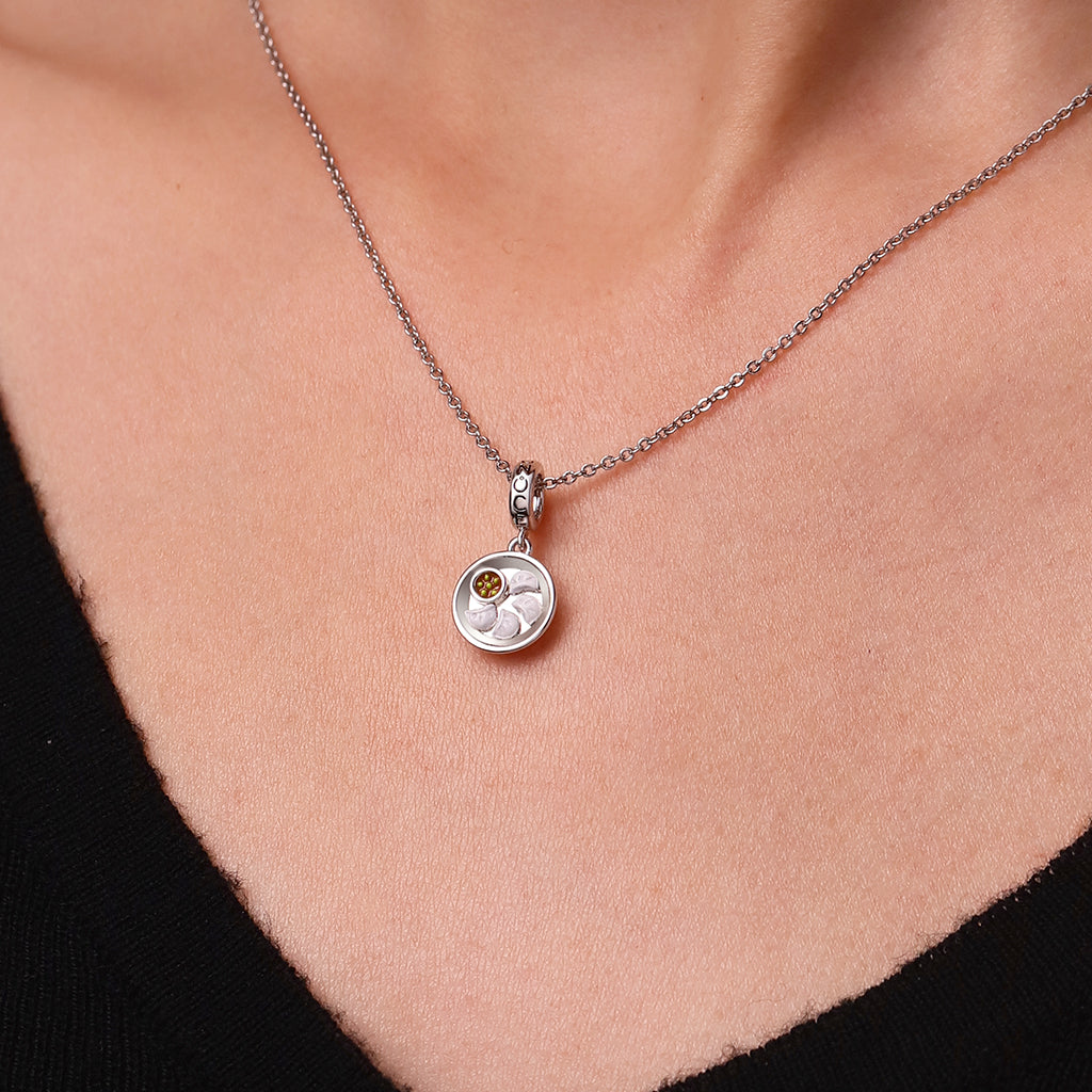 Gnoce A Plate of Dumplings Food Pendant Dangle Charm_6