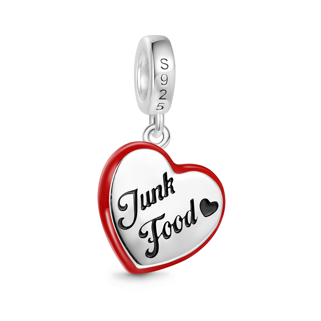 Gnoce Heart Fast Food Box with Junk Food Pendant Dangle Charm_2