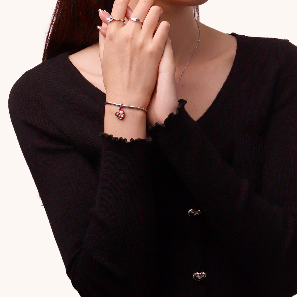 Gnoce Heart Fast Food Box with Junk Food Pendant Dangle Charm_3