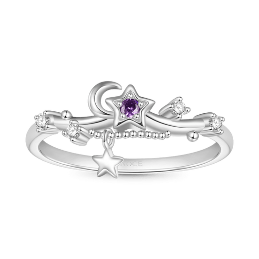 Gnoce Starry Blue Sparkling Moon Wave Ring_1