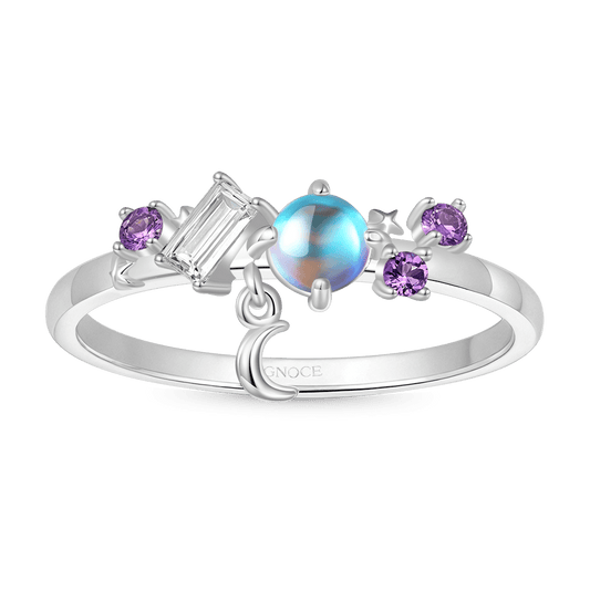 Gnoce Shining Moonstone Star Moon Ring_1