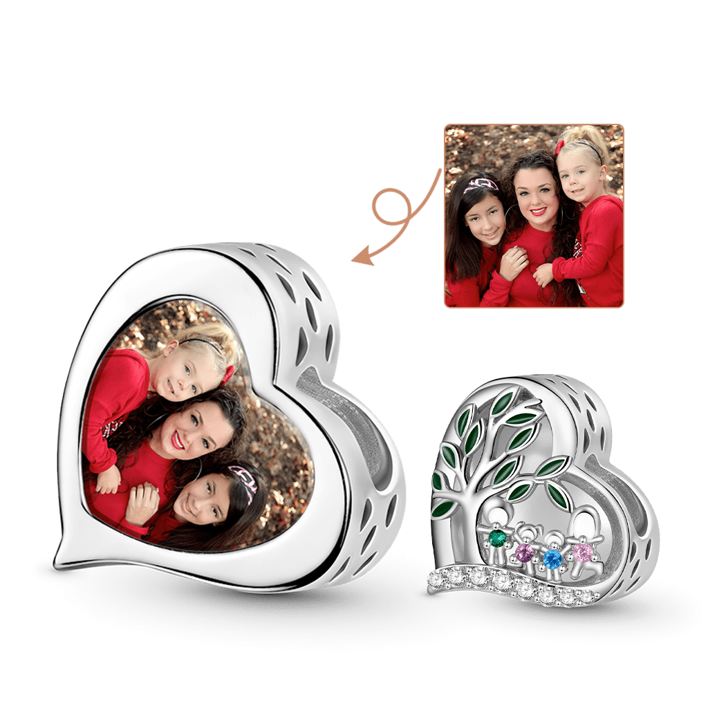 Gnoce Tree of Life Family Birthstone Personalized Photo Charm_1