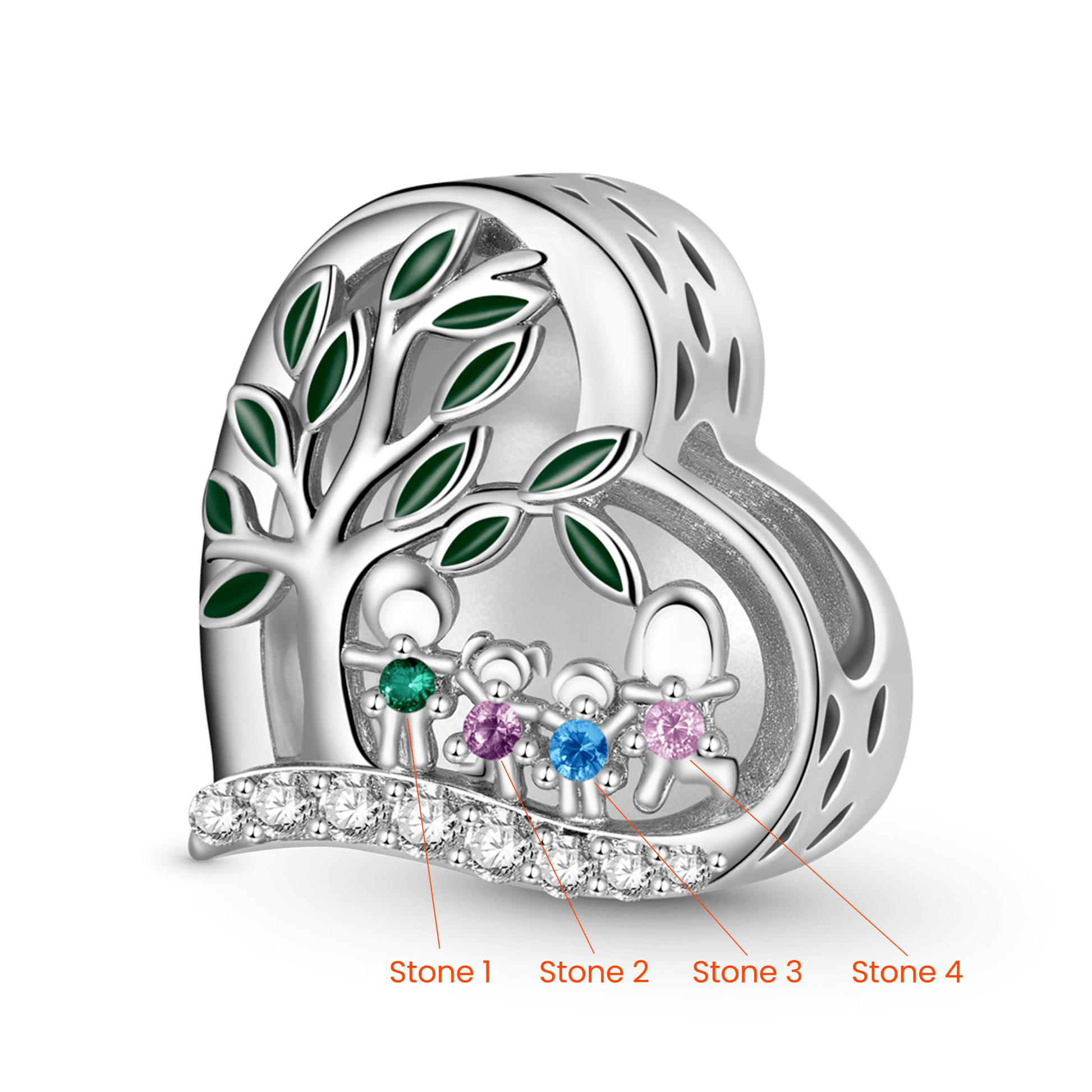 Gnoce Tree of Life Family Birthstone Personalized Photo Charm_3