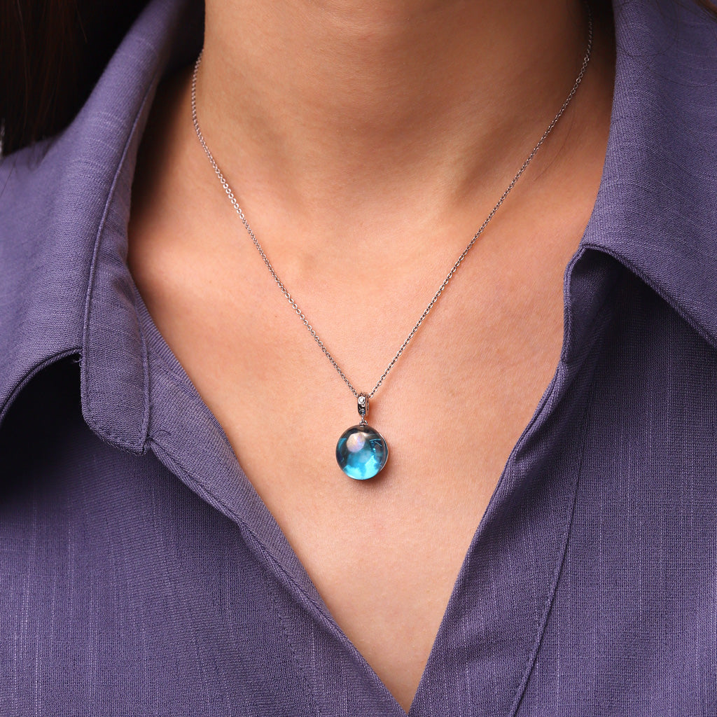 Gnoce Deep Sea Journey - Sea Turtle Glass Projection Pendant Dangle Charm_6