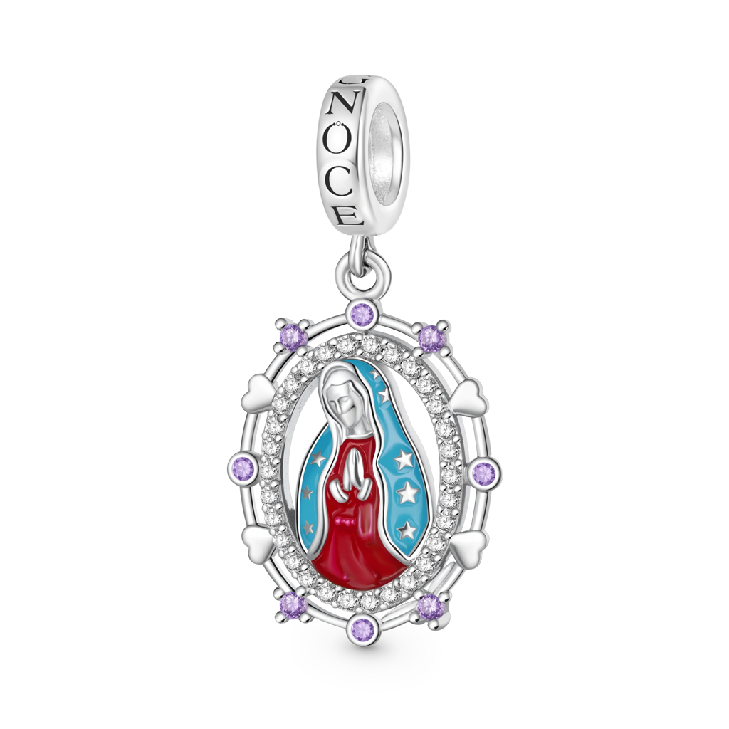 Gnoce Religious Virgin Mary Birthstone Pendant Dangle Charm_2