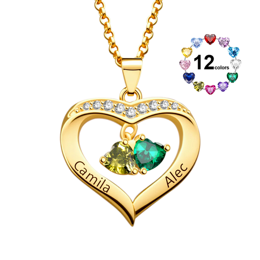 Gnoce Diamonds Love Heart Birthstone Necklace_1