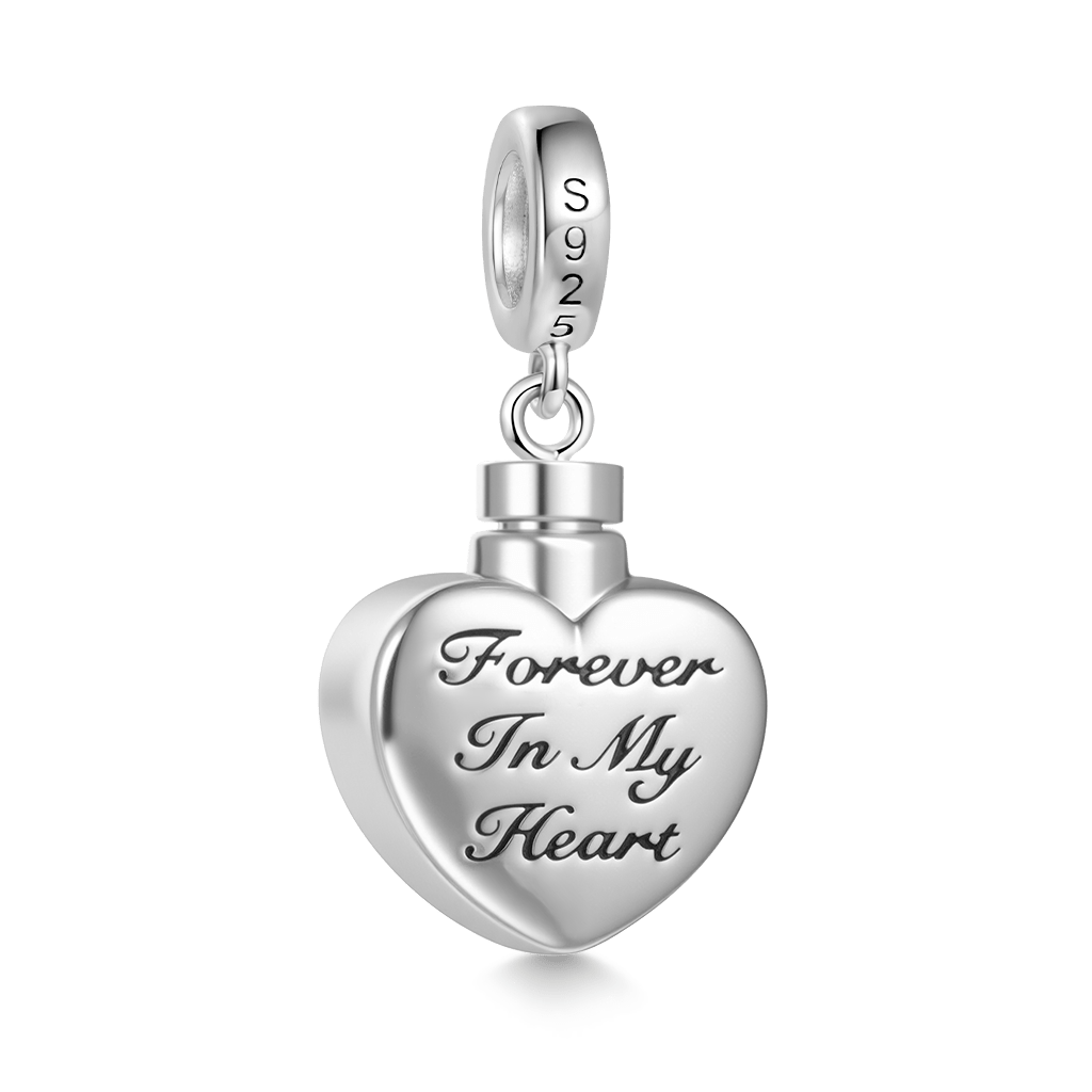 Gnoce Mum 'Forever In My Heart' Heart Memorial Urn Ashes Pendant Dangle Charm_4