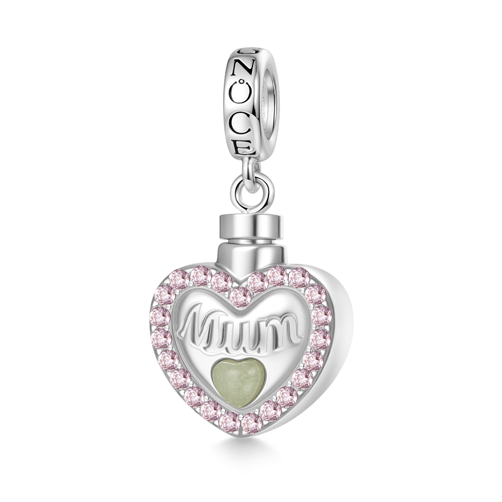Gnoce Mum 'Forever In My Heart' Heart Memorial Urn Ashes Pendant Dangle Charm_2