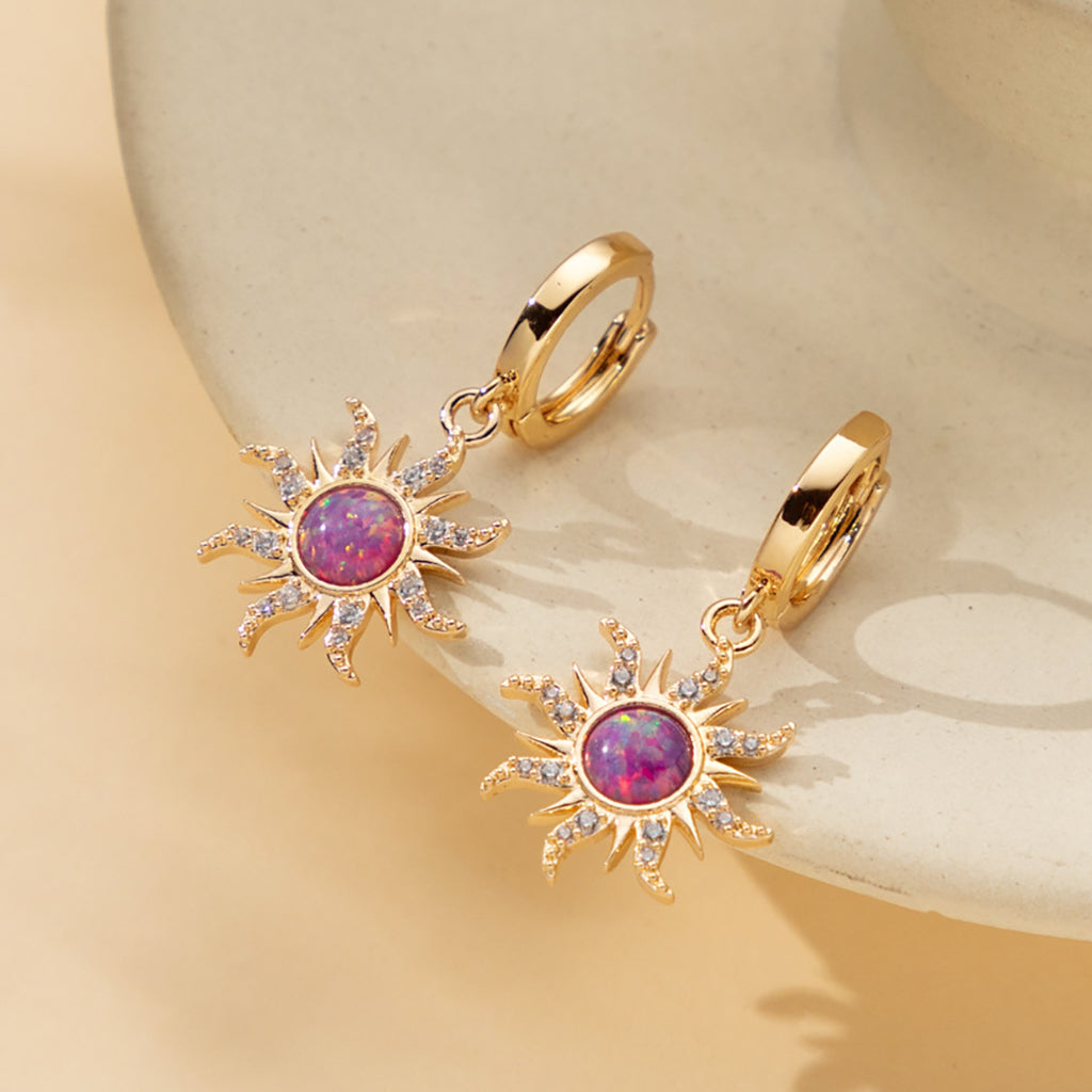 Gnoce Dopamine Golden Sun Opal Hoop Earrings_3