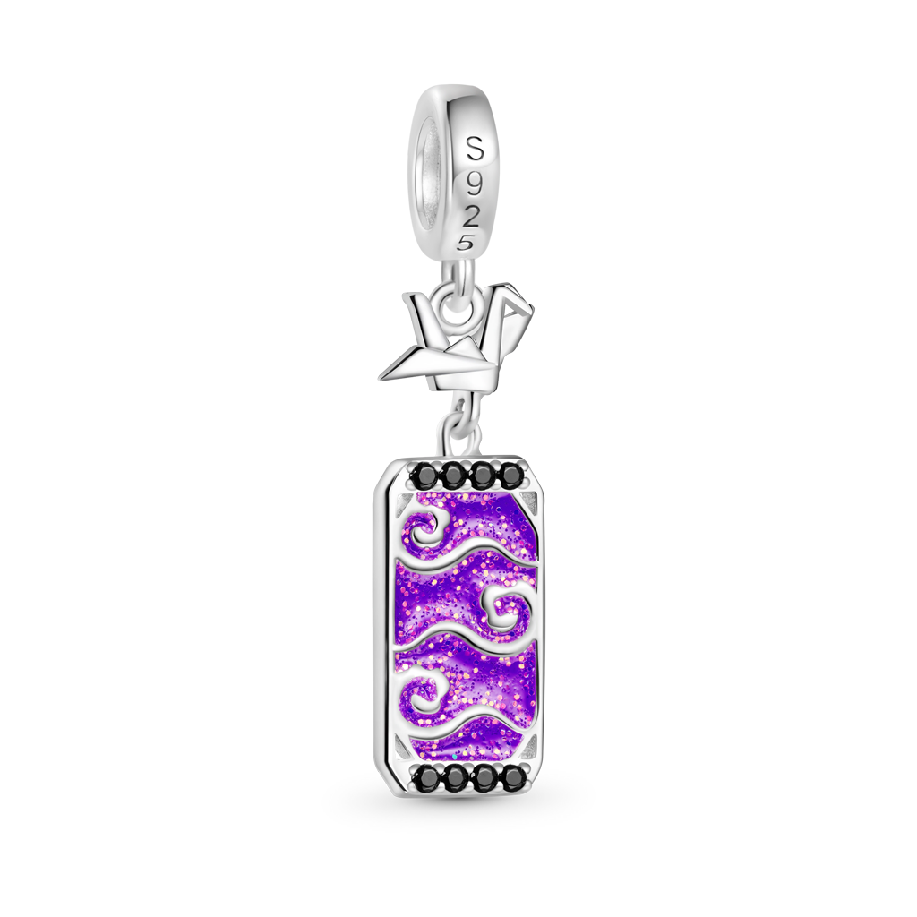 Gnoce Thousand Paper Cranes Amulet '除厄' Ukiyo-e Pendant Dangle Charm_2