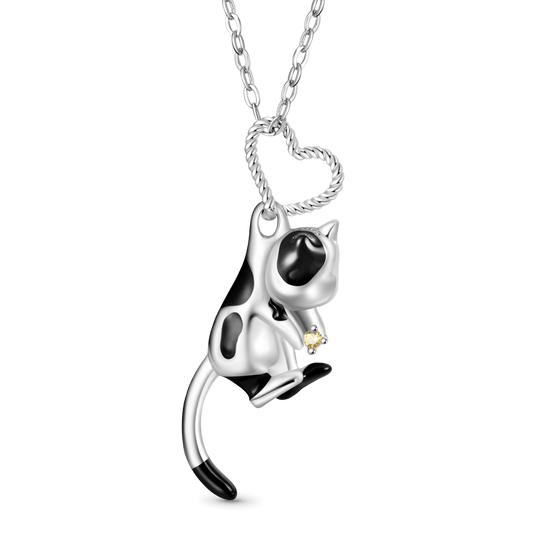 Gnoce Cow Cat Heart Pendant Necklace_1