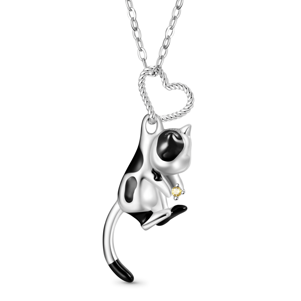Gnoce Cow Cat Heart Pendant Necklace_1
