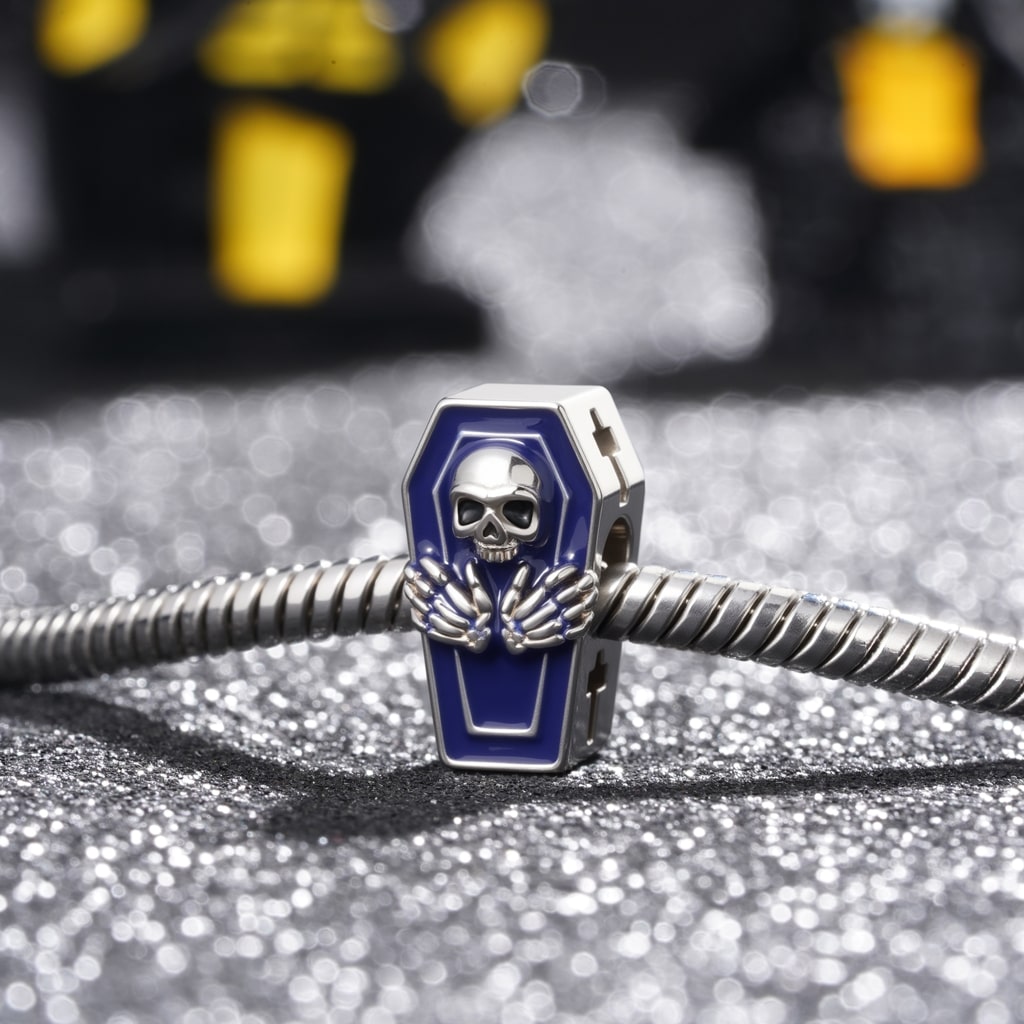 Gnoce Halloween Skull Heated Color-changing Coffin Charm_5