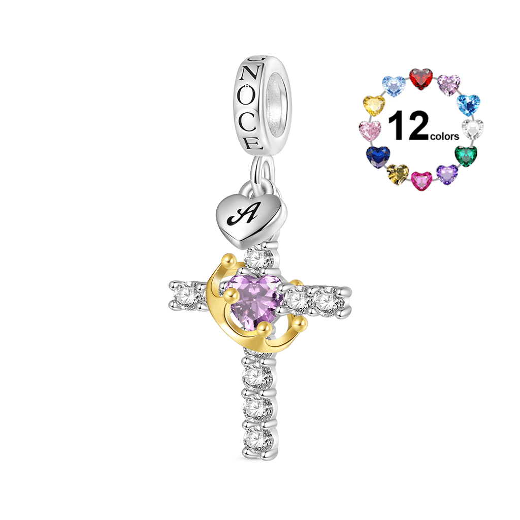 Gnoce Gold Crown of Thorns Nail Cross Pendant Dangle Charm_1