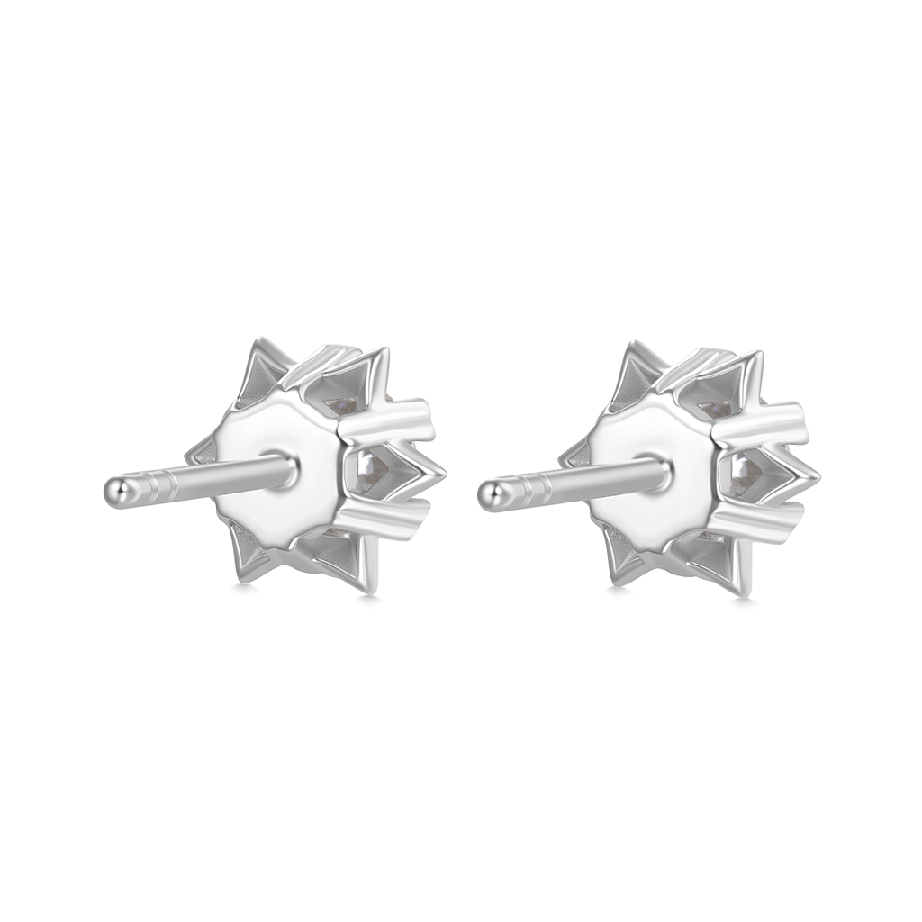 Gnoce Romantic Snowflake VVS Moissanite Stud Earring_2