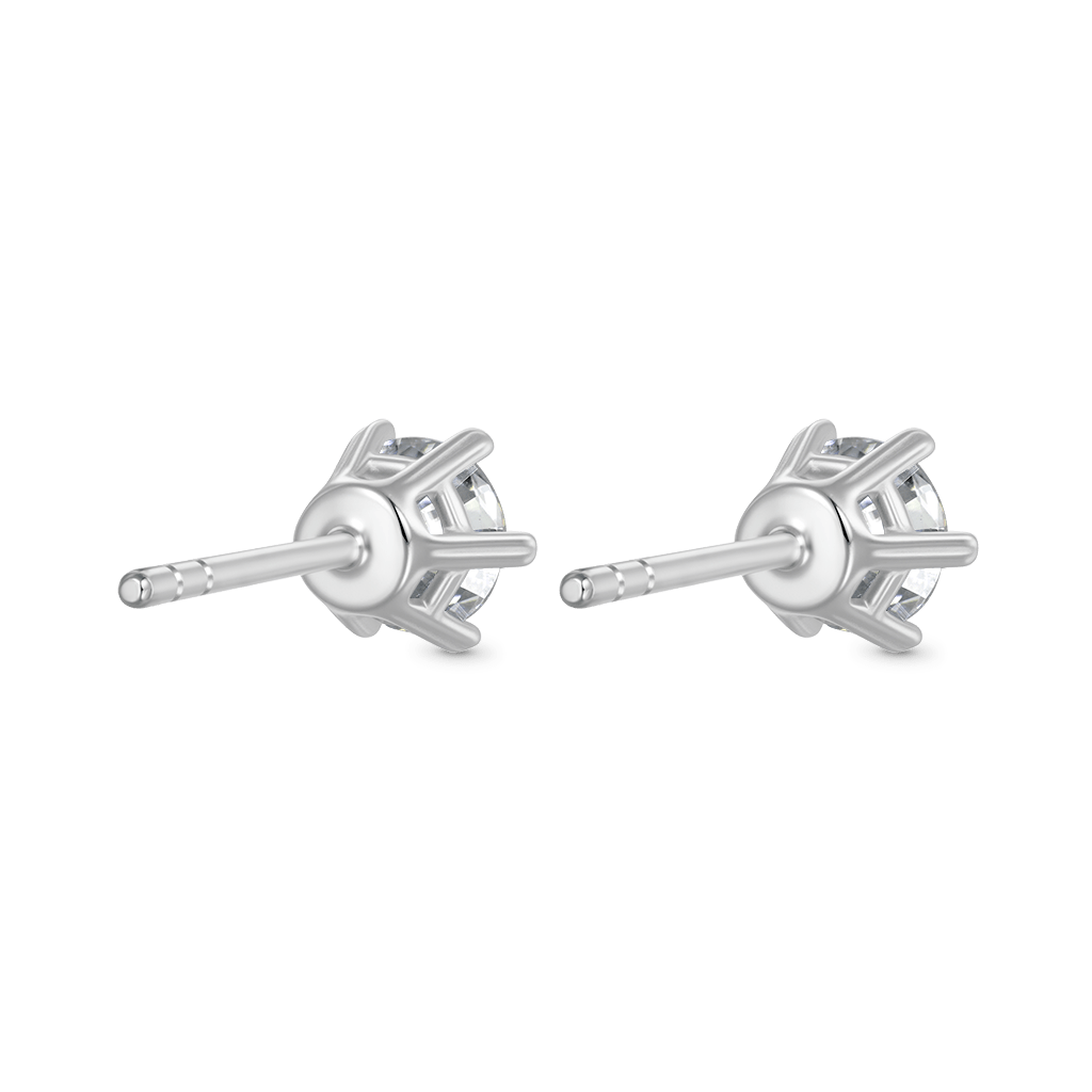 Gnoce Round Cut 925S & VVS Moissanite Stud Earrings_2