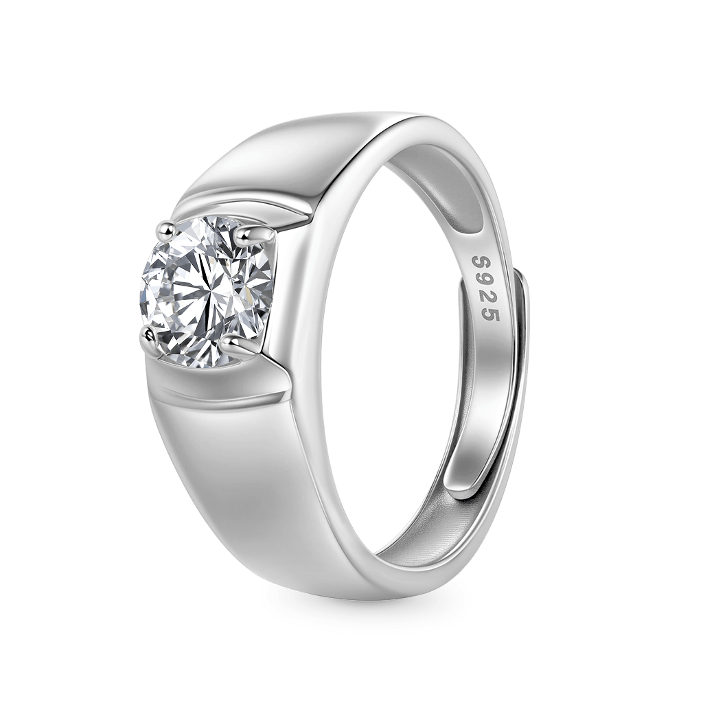 Gnoce Brilliant 1Ct Moissanite S925 Solitaire Men Engagement Ring_2
