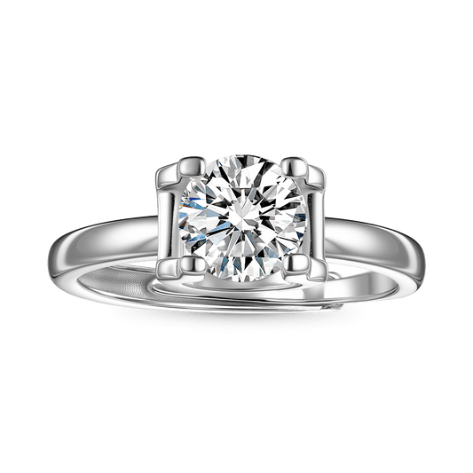 Gnoce Eternity 1Ct Round Halo 925S & VVS Moissanite Ring_1