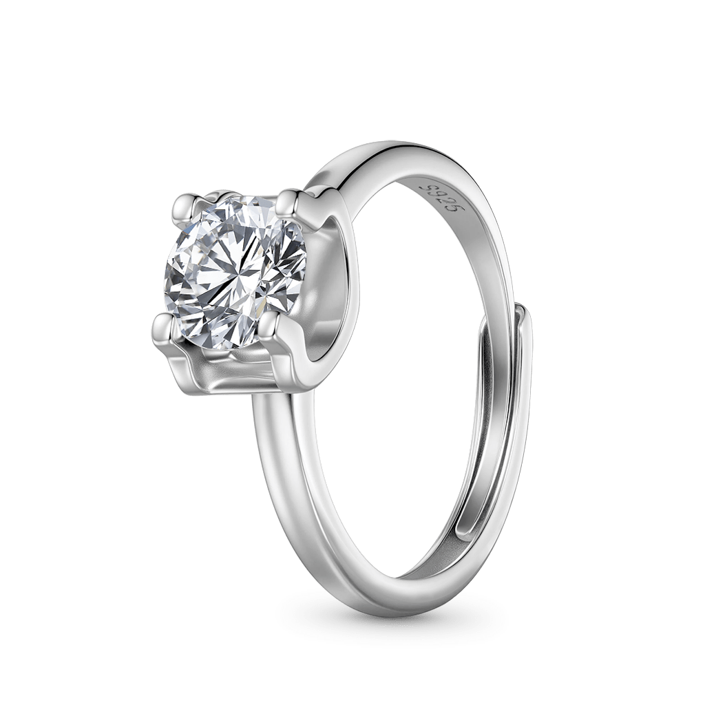 Gnoce Eternity 1Ct Round Halo 925S & VVS Moissanite Ring_2