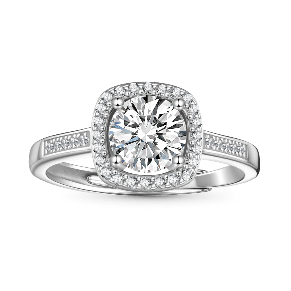 Gnoce Classic Cushion Halo 925S & VVS Moissanite Engagement Ring_1
