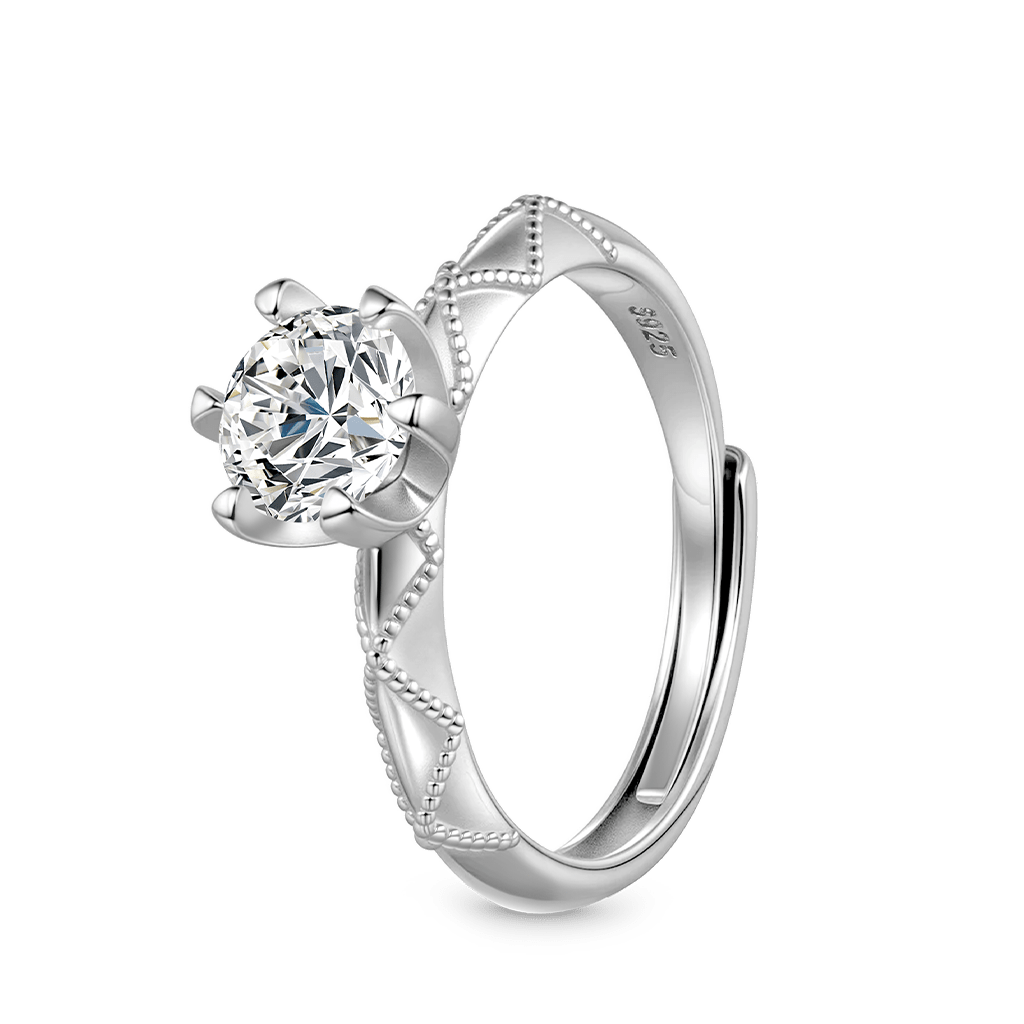 Gnoce Classic 1 Ct Round Halo 925S & VVS Moissanite Engagement Ring_2